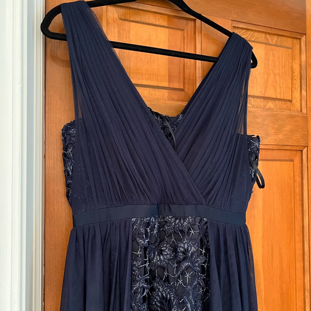 dark blue laced gown